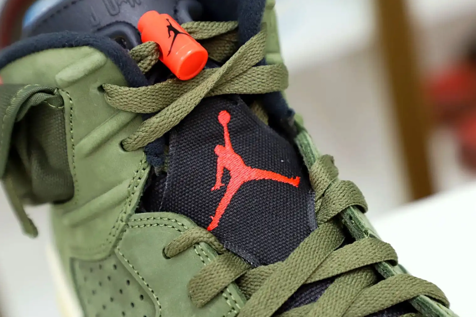 X 6 RETRO TRAVIS 'OLIVE' Kimikick SCOTT JORDAN AIR 0617